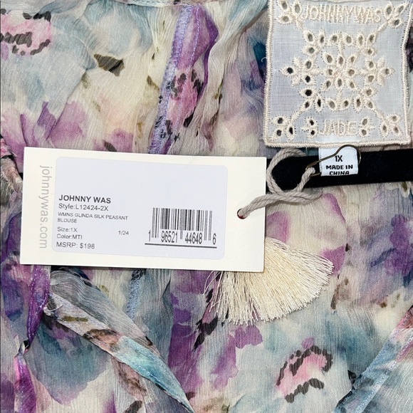 Johnny Was ‘Glinda’ Floral Peasant Blouse NWT - Picture 6 of 9